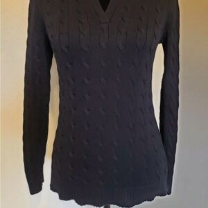 Lauren Ralph Lauren Ralph Lauren Split Neck Cable Knit Cotton Tunic Sweater 1X
